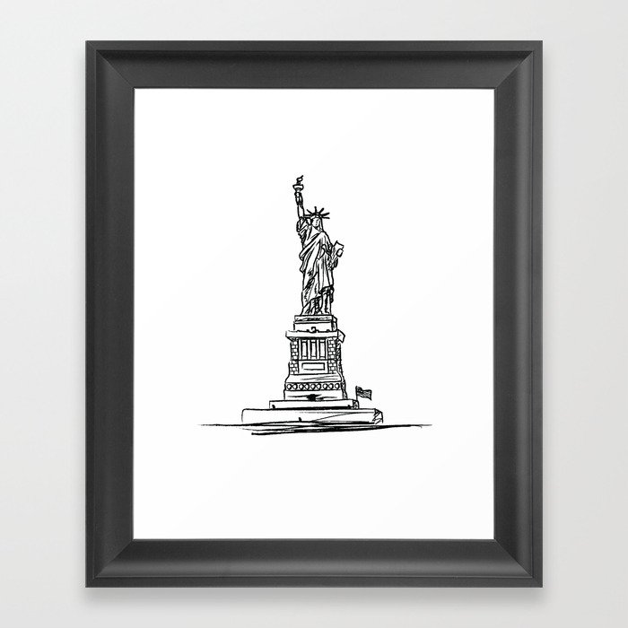 700x700 Statue Of Liberty Black And White Minimalist Sketch Illustration - Statue Of Liberty Black And White Drawing