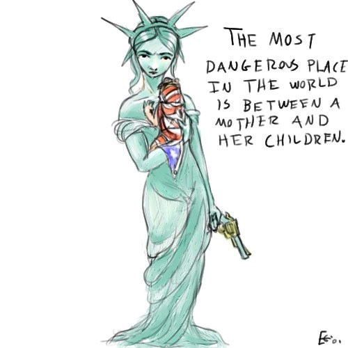 500x500 Statue Of Liberty America's Mother Americaniconstemple - Statue Of Liberty Cartoon Drawing