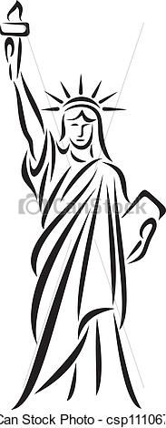 183x470 Simple Line Drawings Statue Of Liberty - Statue Of Liberty Cartoon Drawing