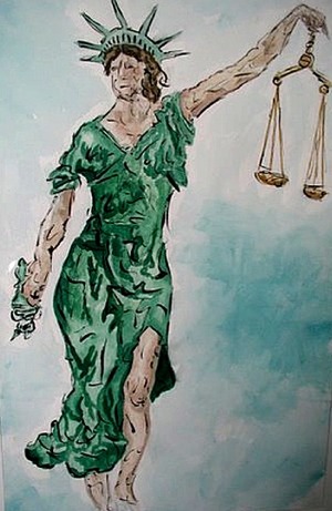 300x461 Lady Liberty - Statue Of Liberty Crying Drawing