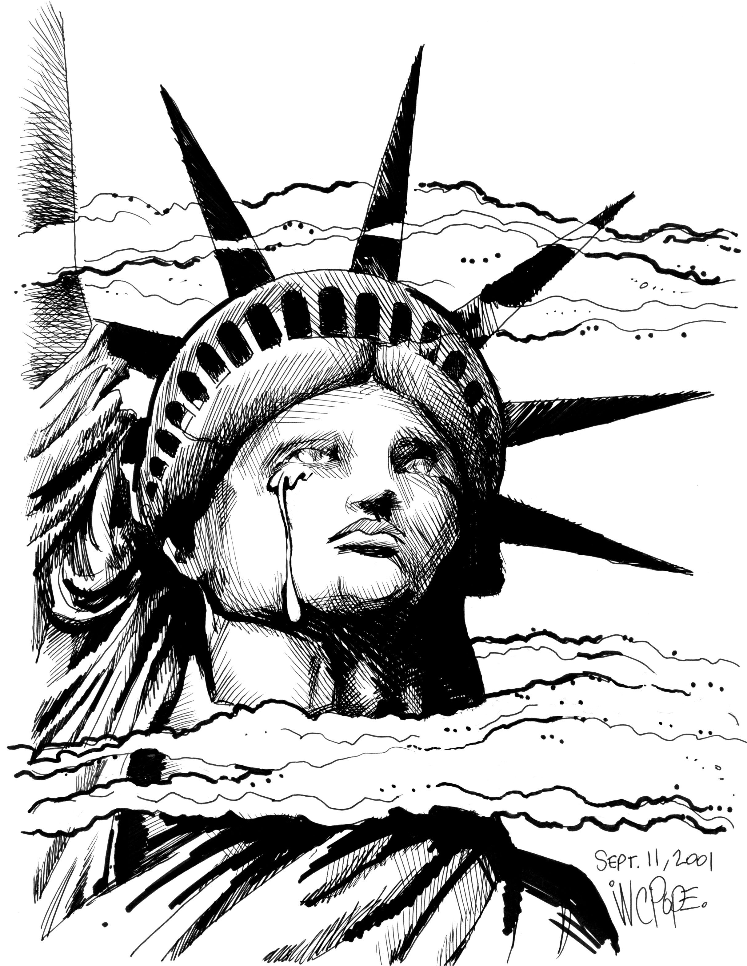 2428x3138 Statue Of Liberty - Statue Of Liberty Crying Drawing