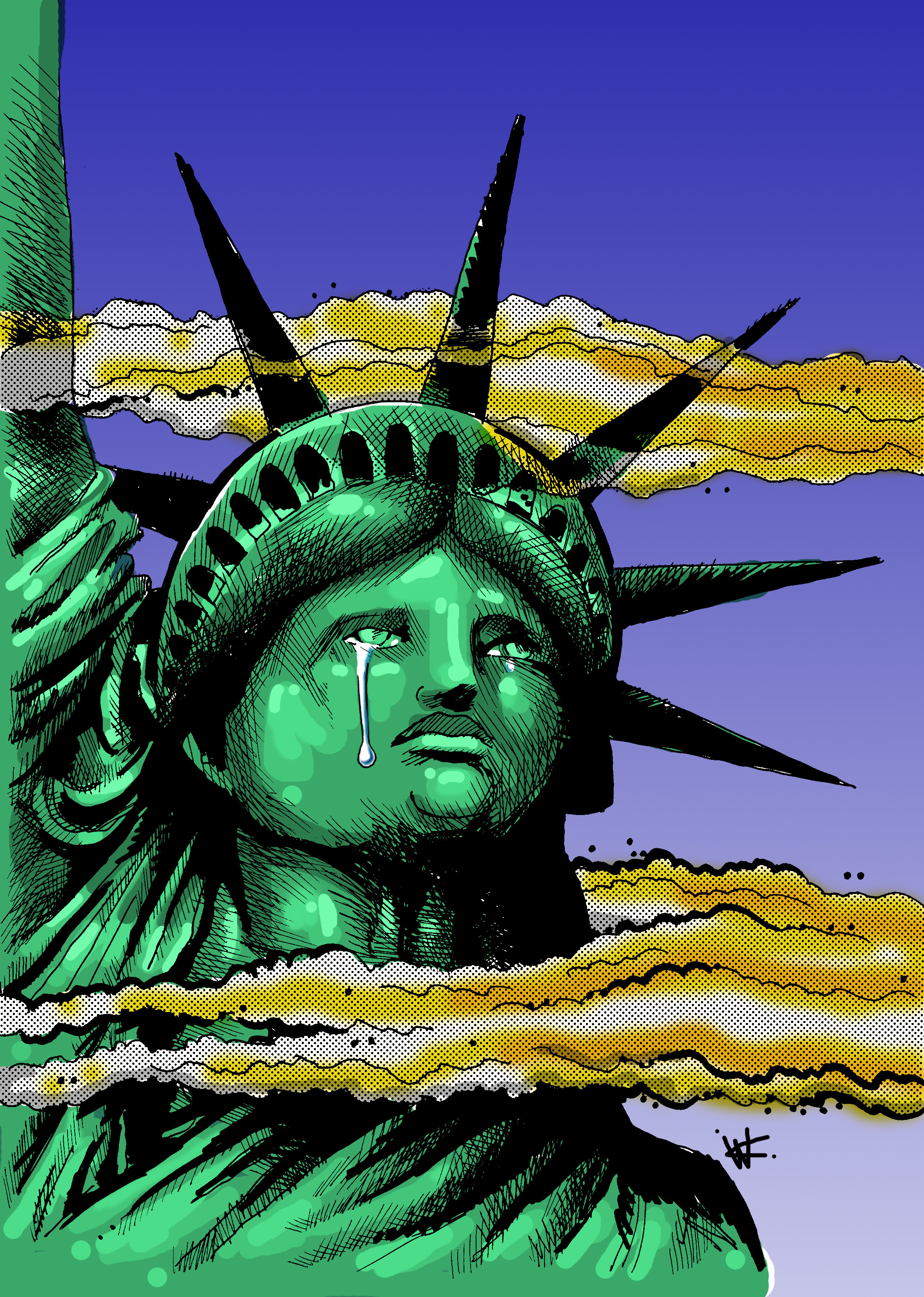 Statue Of Liberty Crying Drawing at Explore