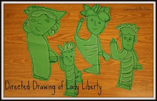 320x206 guided drawing of statue of liberty veteran's day patriotic - Statue Of Liberty Directed Drawing