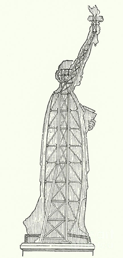432x900 Inner Structure Of The Statue Of Liberty Drawing - Statue Of Liberty Drawing