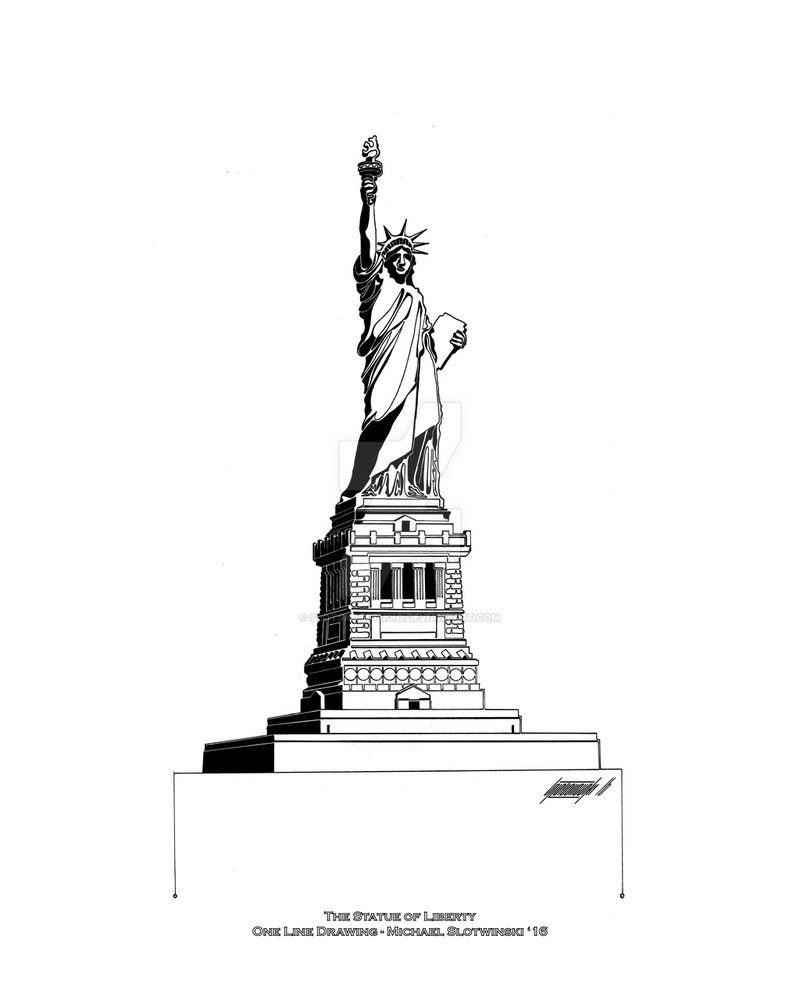 800x1000 The Statue Of Liberty - Statue Of Liberty Drawing