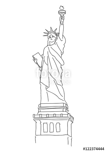 350x500 Drawing Statue Of Liberty, Vector Stock Image And Royalty Free - Statue Of Liberty Drawing