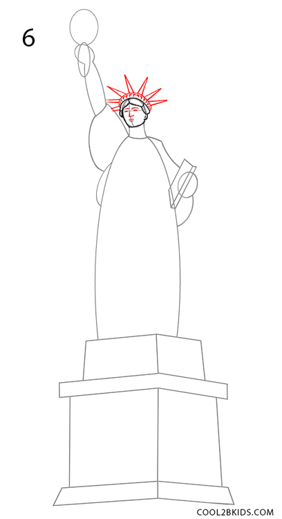 408x750 How To Draw The Statue Of Liberty - Statue Of Liberty Drawing Easy
