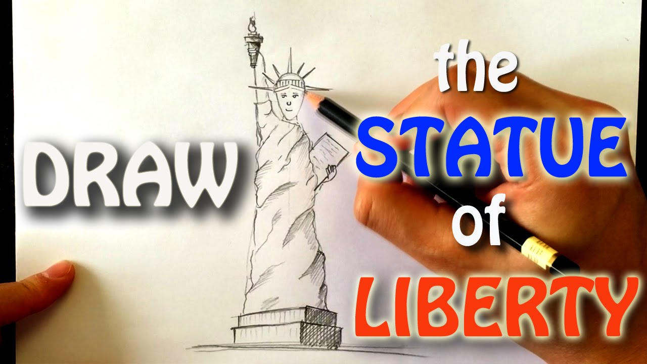 1280x720 How To Draw The Statue Of Liberty - Statue Of Liberty Drawing Easy