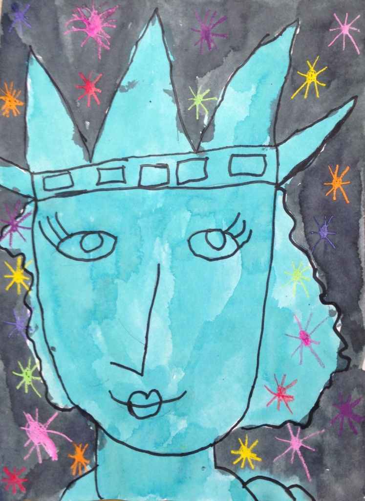 747x1024 lady liberty painting statue of liberty art lessons elementary - Statue Of Liberty Drawing For Kids