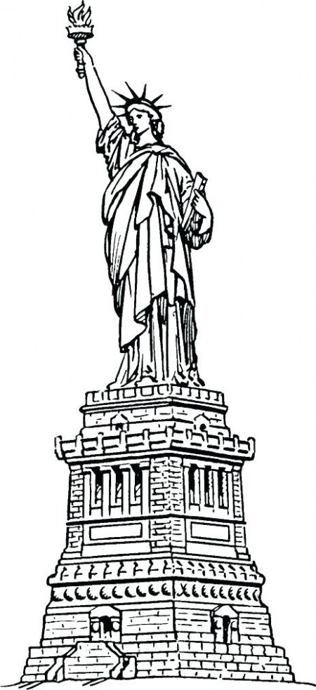 450x983 liberty kids coloring pages wonderful statue liberty coloring - Statue Of Liberty Drawing For Kids