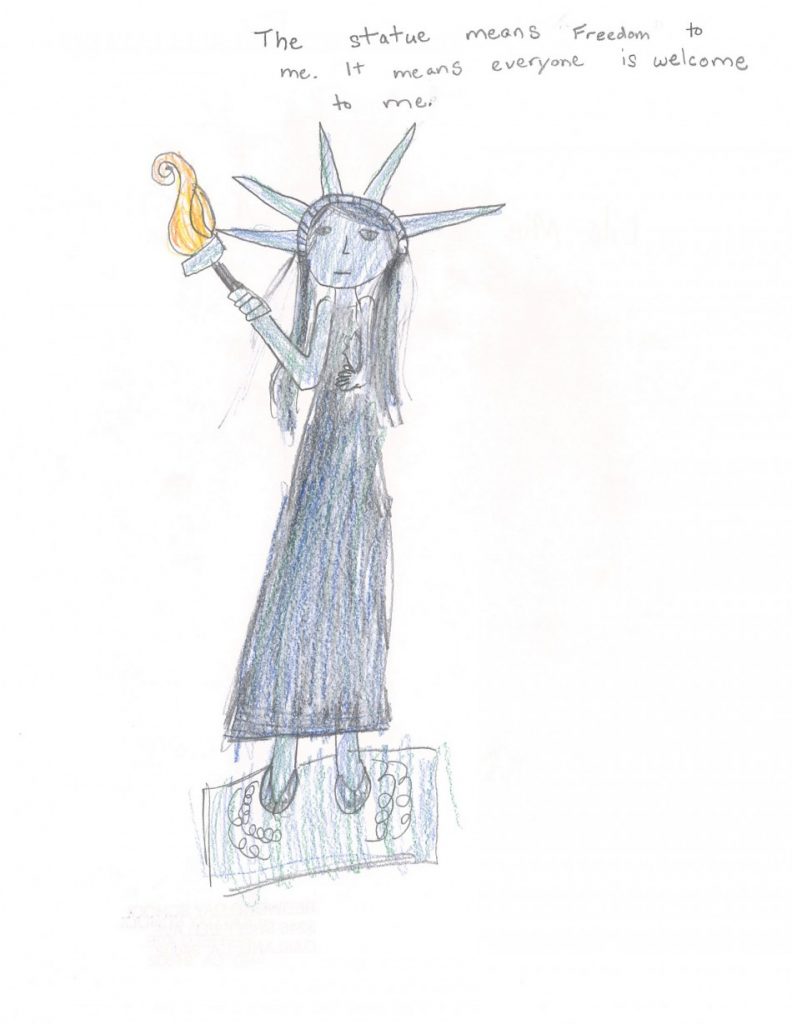 792x1024 children illustrate what the statue of liberty means to them - Statue Of Liberty Drawing For Kids