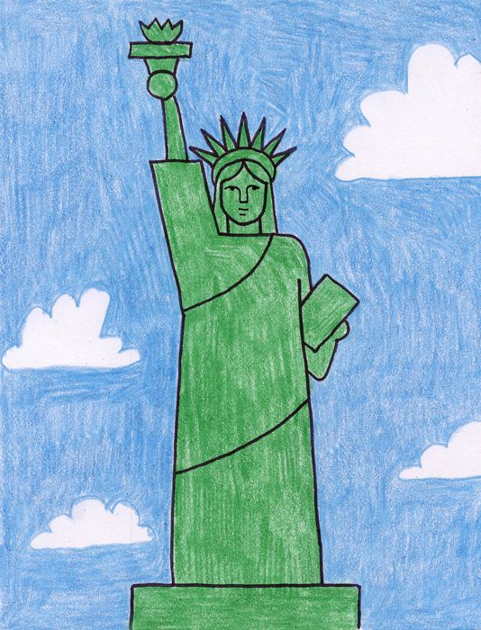 534x700 statue of liberty k usa school art projects, art projects - Statue Of Liberty Drawing For Kids