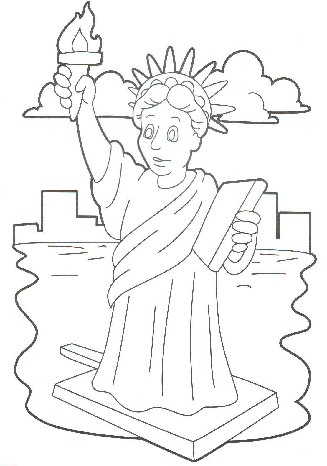 1110x1580 Powerful Coloring Pages Of The Statue Liberty - Statue Of Liberty Drawing Outline