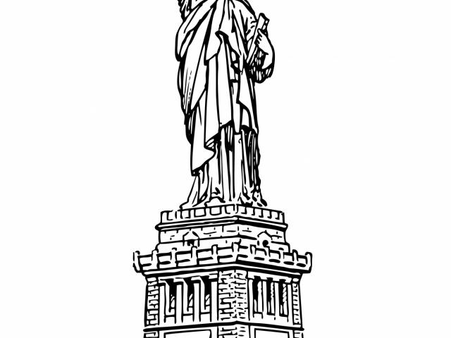 640x480 Statue Of Liberty Drawing Outline - Statue Of Liberty Drawing Outline