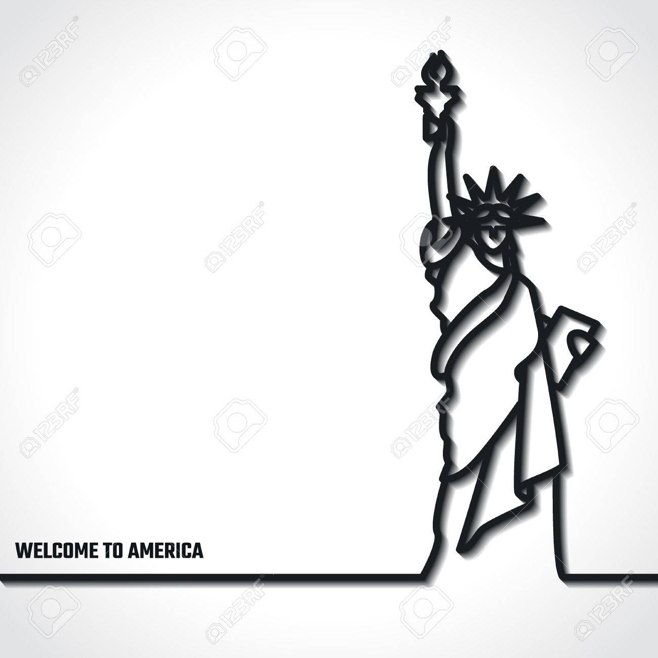 1300x1300 Statue Of Liberty Drawing Outline - Statue Of Liberty Drawing Outline
