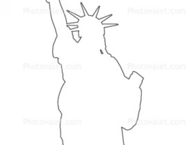 640x480 Statue Of Liberty Drawing Outline - Statue Of Liberty Drawing Outline