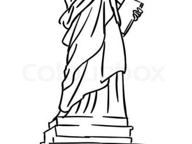 640x480 Statue Of Liberty Drawing Outline - Statue Of Liberty Drawing Outline
