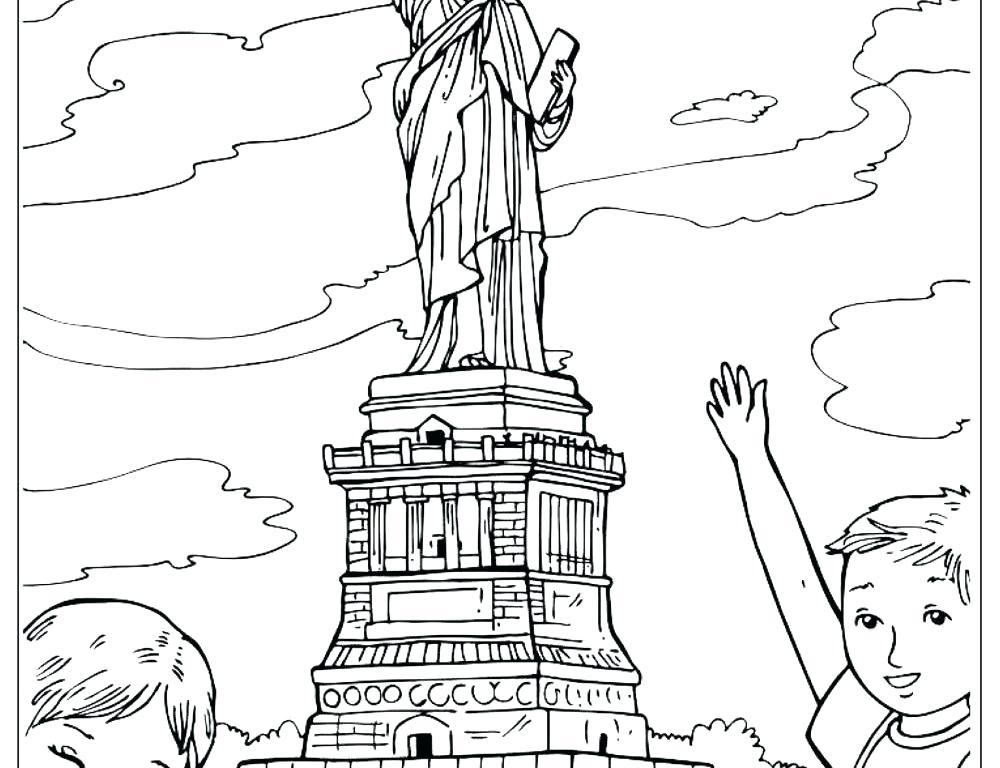 Statue Of Liberty Drawing Outline at PaintingValley.com | Explore ...