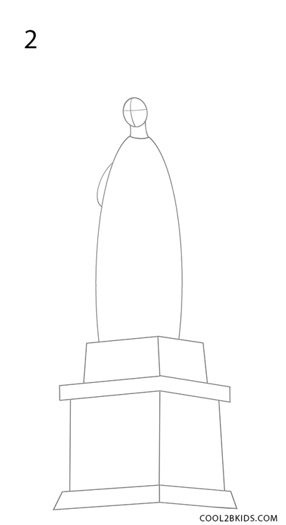 408x750 How To Draw The Statue Of Liberty - Statue Of Liberty Drawing Outline