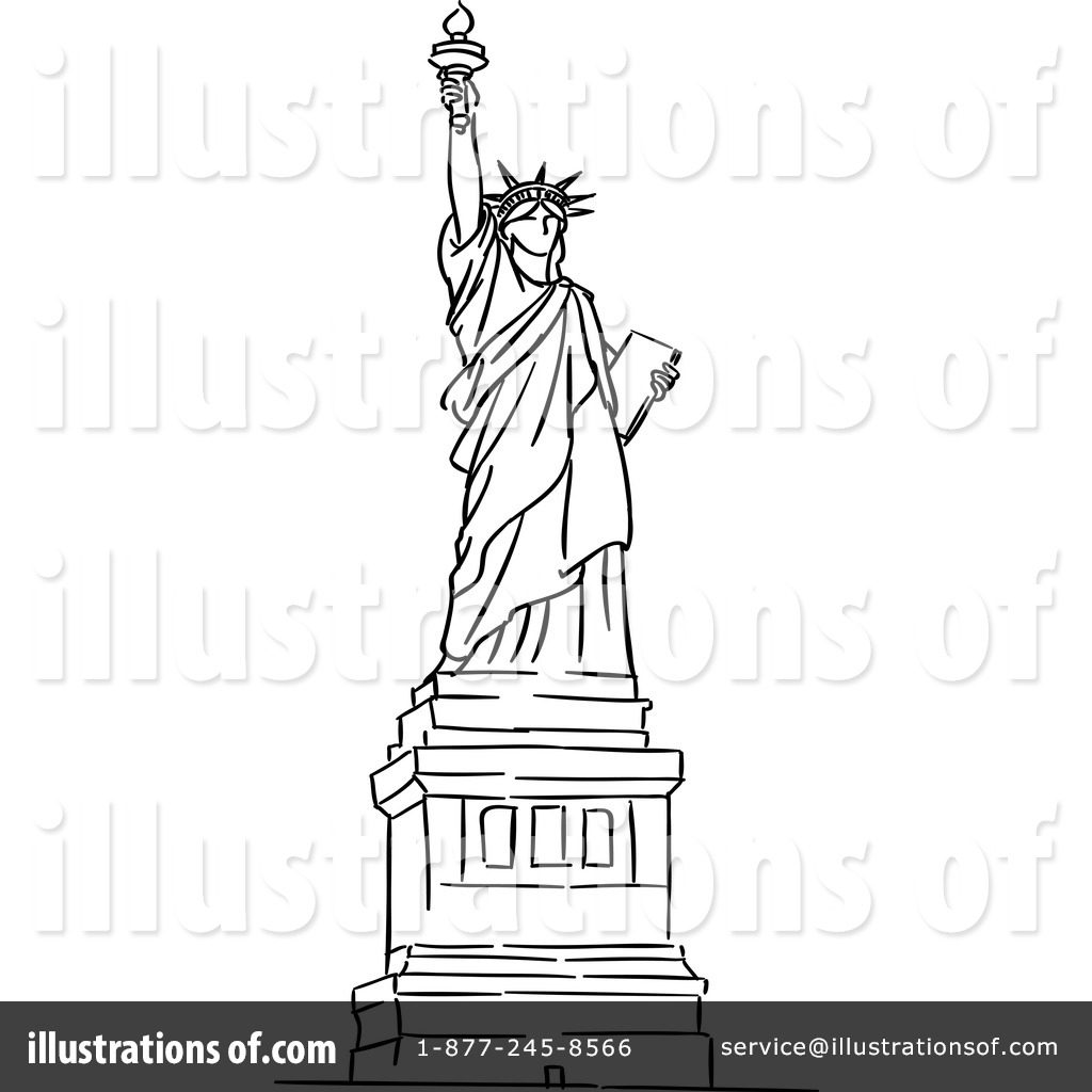 Statue Of Liberty Drawing Step By Step at PaintingValley.com | Explore ...