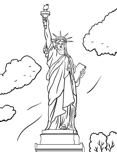 392x507 Pretty Statue Of Liberty Drawing Template Images Designer Tshirt - Statue Of Liberty Drawing Template