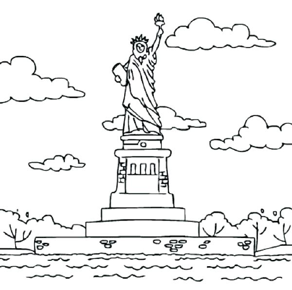 Statue Of Liberty Drawing Template at PaintingValley.com | Explore ...