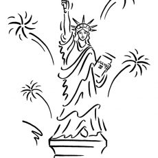 230x230 Surprising Idea Coloring Pages Of The Statue Liberty Bell - Statue Of Liberty Drawing Template
