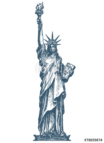 364x500 Usa Logo Design Template United States Or Statue Of Liberty - Statue Of Liberty Drawing Template