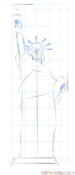 248x575 how to draw the statue of liberty easy collection of statue - Statue Of Liberty Drawing Template