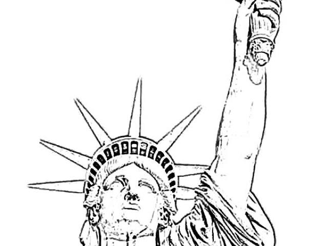 640x480 Drawn Statue Of Liberty Face - Statue Of Liberty Face Drawing