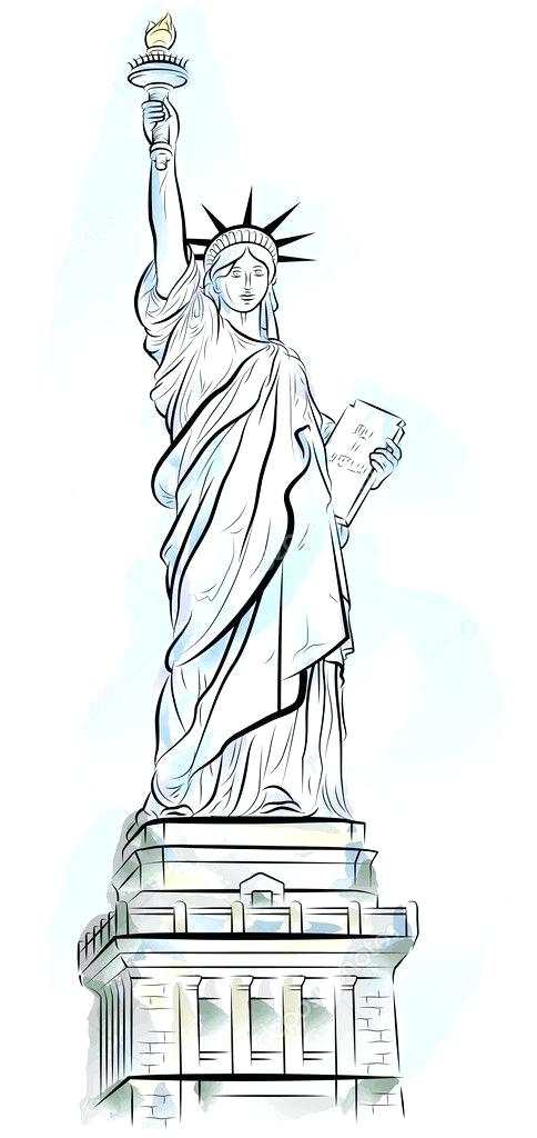 484x1024 statue of liberty drawing with drawing color statue of liberty - Statue Of Liberty Face Drawing