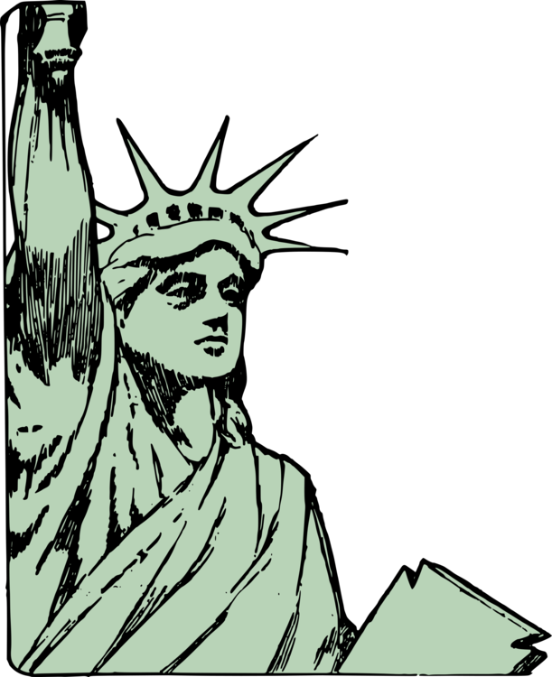 611x750 statue of liberty face drawing monument cc0 - Statue Of Liberty Face Drawing