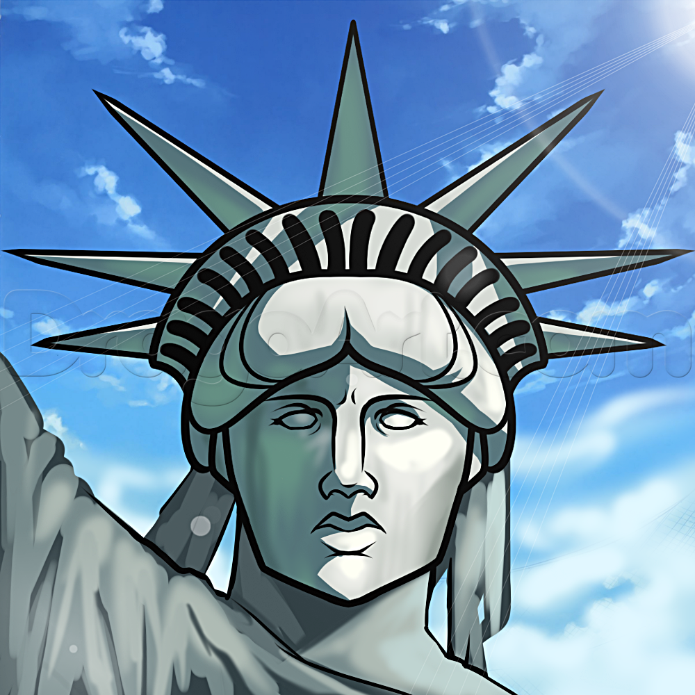 1000x1000 how to draw statue of liberty face how to draw statue - Statue Of Liberty Face Drawing