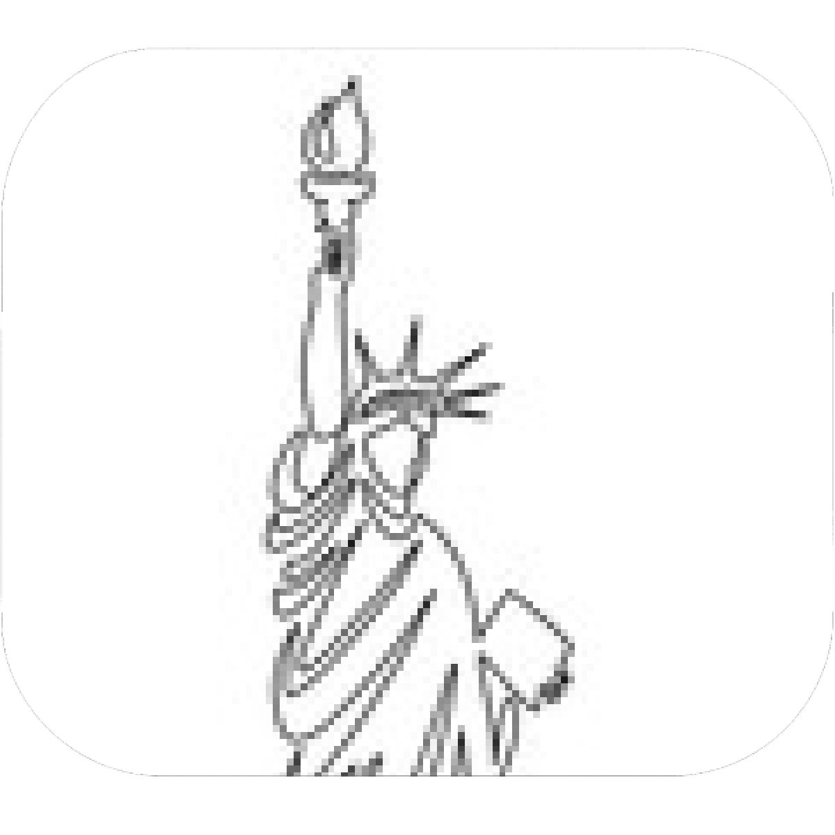 1200x1200 Designs Mein Mousepad Design Mousepad Selbst Designen - Statue Of Liberty Line Drawing