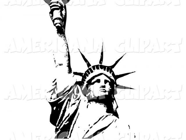 640x480 Drawn Statue Of Liberty Line Art - Statue Of Liberty Line Drawing