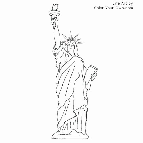 500x500 Drawn Torch Statue Liberty - Statue Of Liberty Line Drawing
