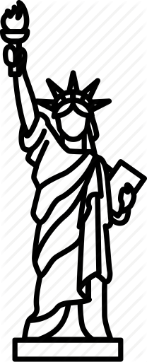 208x512 Liberty Drawing Line Transparent Png Clipart Free Download - Statue Of Liberty Line Drawing