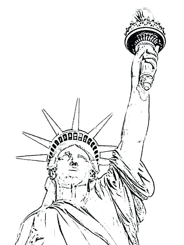 600x800 Statue Of Liberty Coloring - Statue Of Liberty Line Drawing