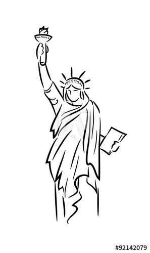 297x500 statue of liberty line art, a hand drawn vector line art - Statue Of Liberty Line Drawing