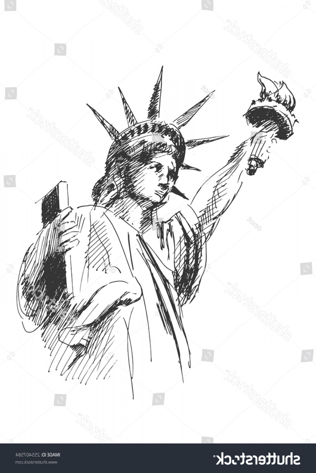 1285x1920 Drawn Statue Of Liberty Vector Free Clip Art Stock - Statue Of Liberty Line Drawing