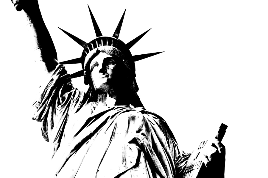 900x599  - Statue Of Liberty Line Drawing