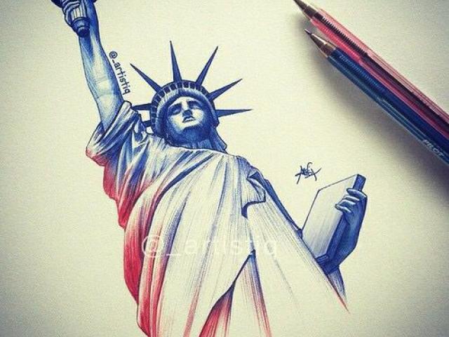 640x480 Drawn Statue Of Liberty Pencil - Statue Of Liberty Pencil Drawing