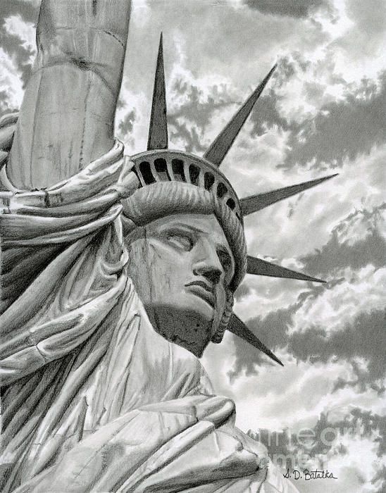 Statue Of Liberty Pencil Drawing at PaintingValley.com | Explore ...