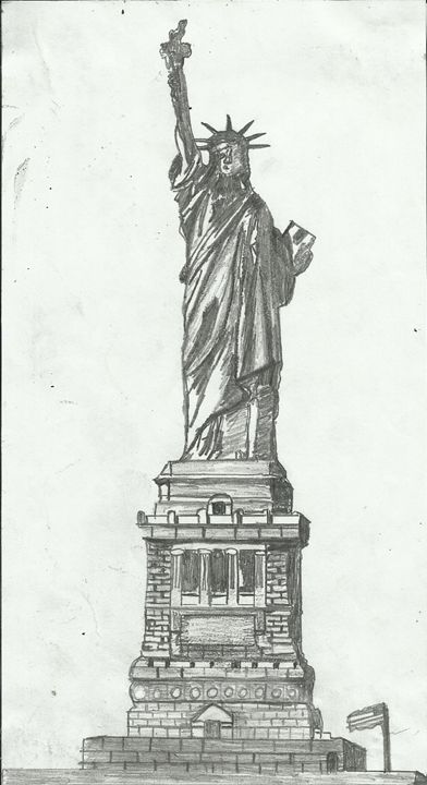392x720 The Statue Of Liberty, New York, Usa - Statue Of Liberty Pencil Drawing