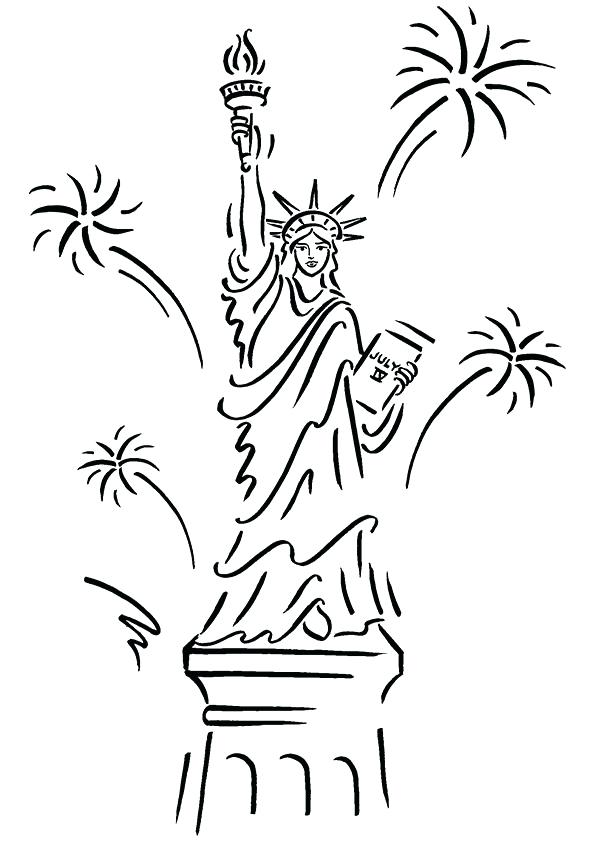 595x842 Statue Of Liberty Torch Coloring - Statue Of Liberty Torch Drawing