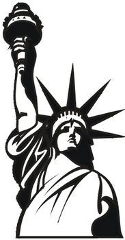 183x350 Statue Of Liberty Torch Silhouette - Statue Of Liberty Torch Drawing