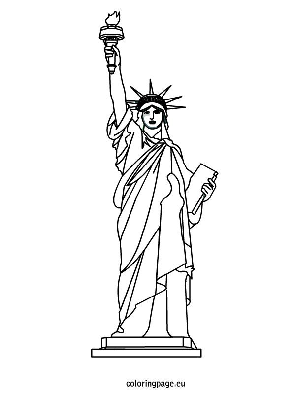 595x804 Coloring - Statue Of Liberty Torch Drawing