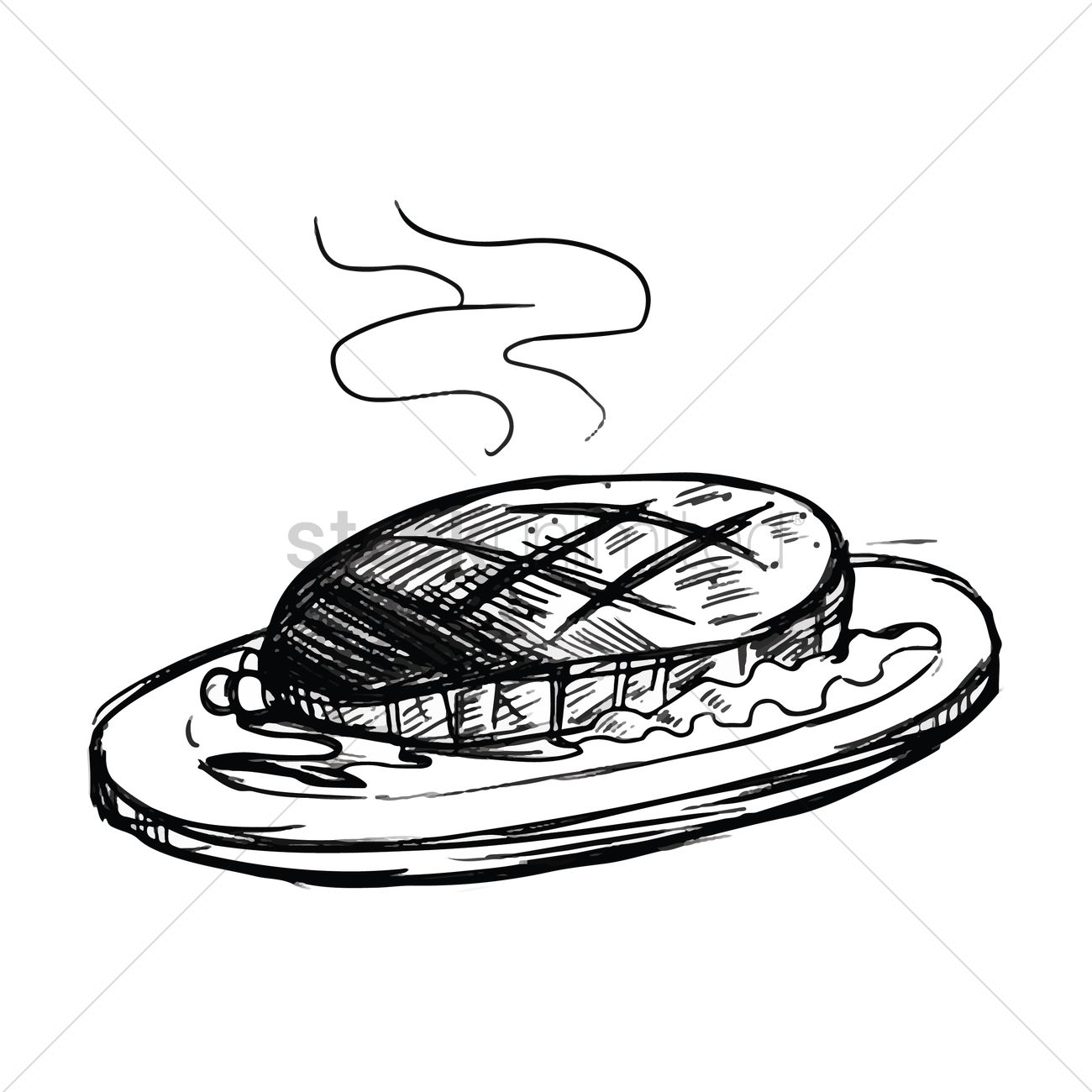 1300x1300 drawn pie cartoon steak - Steak Cartoon Drawing