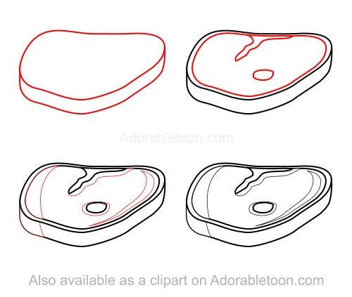 500x423 how to draw a steak how to draw in drawings, sketches, my - Steak Drawing