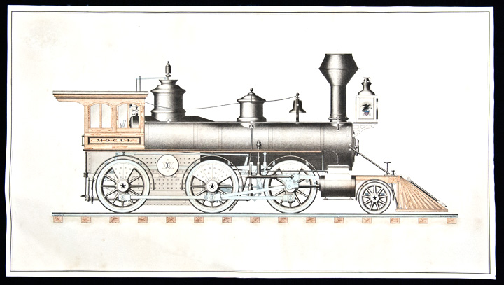 720x407 Steam Locotmotive An Original Ink And Watercolour Drawing - Steam Engine Drawing